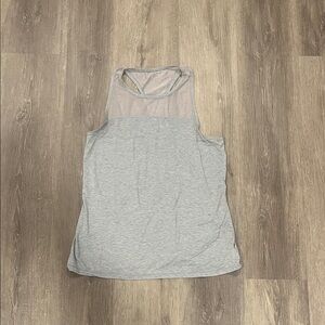 Athleta Light Gray Mesh Tank Top
